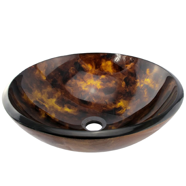 Bathroom Tempered Glass Vessel Sink with Unique