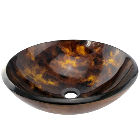 Bathroom Tempered Glass Vessel Sink with Unique