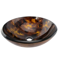 Bathroom Tempered Glass Vessel Sink with Unique