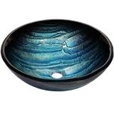 Kraus Ladon Glass Vessel Sink and Waterfall Faucet Satin Nickel